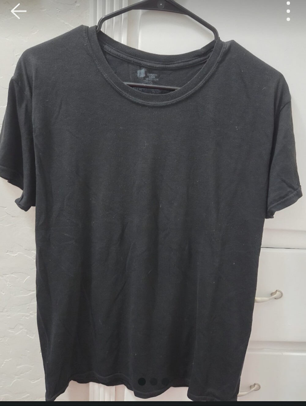 Hanes Black Short Sleeve Crew Neck Tee